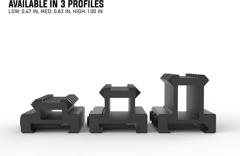 Monstrum Lockdown V3 Picatinny Riser Mount with Recoil Stop Base | 2.5 inch Length - Image 4